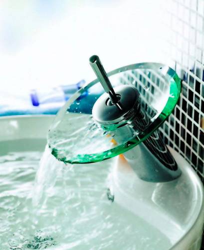 LEDEME L1055-2 Смеситель для умывальника, прозрачное стекло