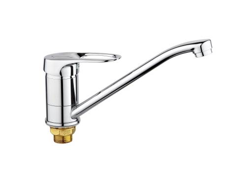 Смеситель для кухни РМС SL55-004F-25 с длинным изливом, картридж Д40 Хром