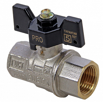 -- Кран шар. усил. 1/2" г-г  PROFESSIONAL, ник., бабочка, полнопрох. U-TEC