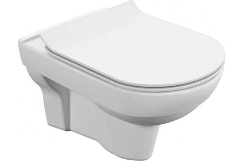 Унитаз подвесной, CITY Clean On DPL EO slim (сиденье Cersanit)