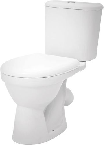 Унитаз-компакт "Бореаль" козырьковый, антивсплеск, косой выпуск, нижний подвод, белый, Сантек (ЖЦ)