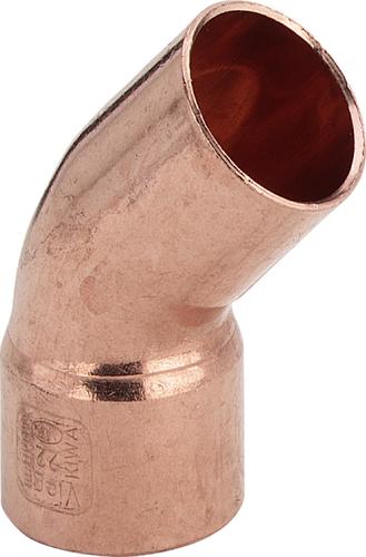 Медь.  Угол пайка 45 ГР однораст. 22 мм Sanha, Viega