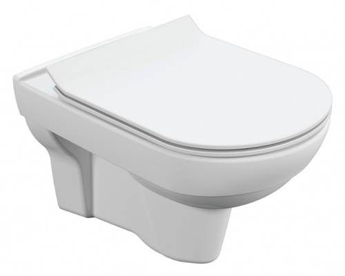Унитаз подвесной безободковый CITY Clean On DPL EO slim сиденье с микролифтом Cersanit