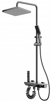 "ARGOTECH" Смеситель для душа 3005/FCG ALITA, со стойкой, гигиенической лейкой, изливом, однорычажны
