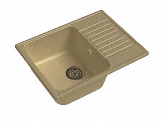 "GRANFEST-ECO" Мойка ECO, кварц, 620 мм х 480 мм, бежевый, без комплектаци, 40489