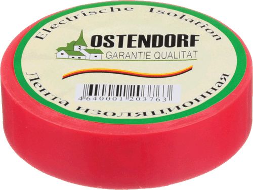 Изолента "Ostendorf" 19мм*20м красная