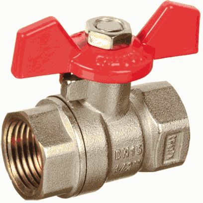 Кран шар. 1/2" г-г  бант, лат. ник.  TeRma RED 31003