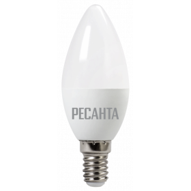Лампа светодиодная LL-R-C37-7W-230-4K-E14 (свеча, 7Вт, нейтр., Е14) Ресанта