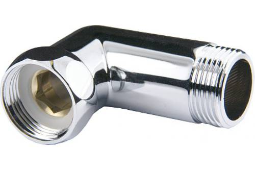 Соединение угловое с 1" г - ш. накидной гайкой для П/суш (пара), латунь хром.