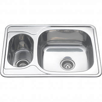 Мойка врезная 700*500мм, 0.8 мм, двойная правая, Б/В, MELANA нержавейка