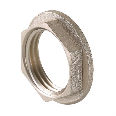 Контргайка  1/2" ник. лат. с ребордой Valtec