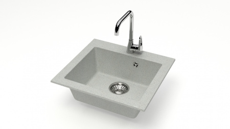 Мойка каменная, прямоугольная 48х44х16 светло-серая мат. J35G36