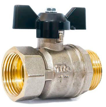 Кран шар. 1" г-ш  бант, лат. ник. TeRma NEOS 32032