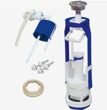 Арматура для бачка кнопочная (боковое подключение , 2 режима, металлизированная кнопка, стоп-слив), 