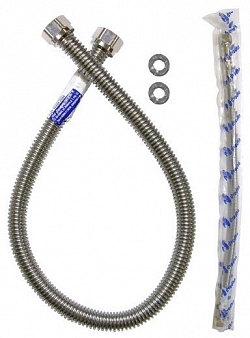 Подводка сильфонная для воды 1/2" 1.0 м, г-г, нерж. сталь, "PODVODKA"