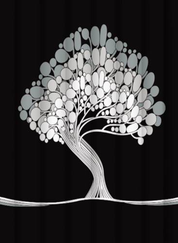 Шторка д/в тканевая MZ-124 "Жемчужный бонсай" 180х200см