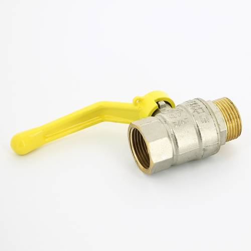 Кран латунный Temper DN20 PN40, никелированный газовый, рычаг г-ш.