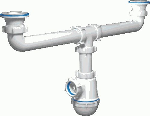 Сифон двойной АНИ Грот A3000 1.1/2 (40 мм)