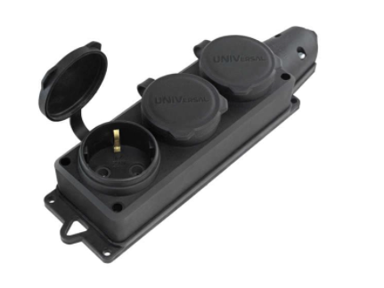 Колодка 3-м "КОМПАКТ" однофазная с заглушками (каучук) UNIVersal 1323