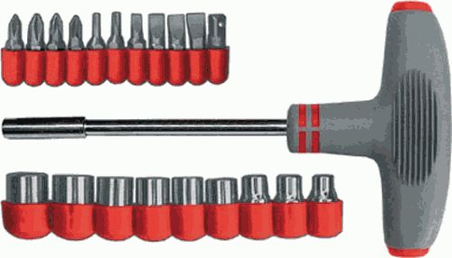 Отвёртка Т-образная с набором бит 20 штук (56232) (ЖЦ)