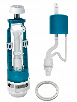 ИНКОЭР Арматура для унитаза И - СБкпм-НпрНРФ-А-В Р (2-3-2-4) 1/2" нижний подв.,наклад. кнопка хром