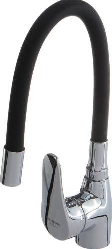 Смеситель кухоный MELODIA Ostessa д.40мм гибкий излив чёрный MDV40615 Black