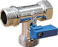 Бытовой кран шар. 1/2"x3/4"х1/2", г-ш-ш, хром - глянец. трехпроходной, FORNARA