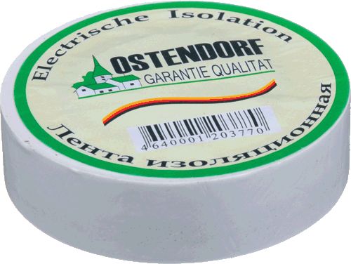 Изолента "Ostendorf" 19мм*20м белая