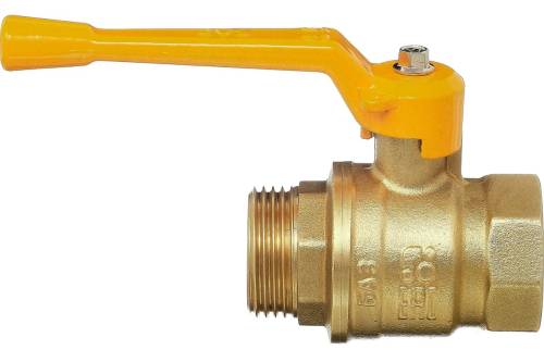 Кран шар. газовый БАЗ DN32 PN25 г-ш  рычаг, латунь
