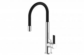 ARGO 3510 PERS Смеситель для кухни, гибкий излив, хром/чёрный