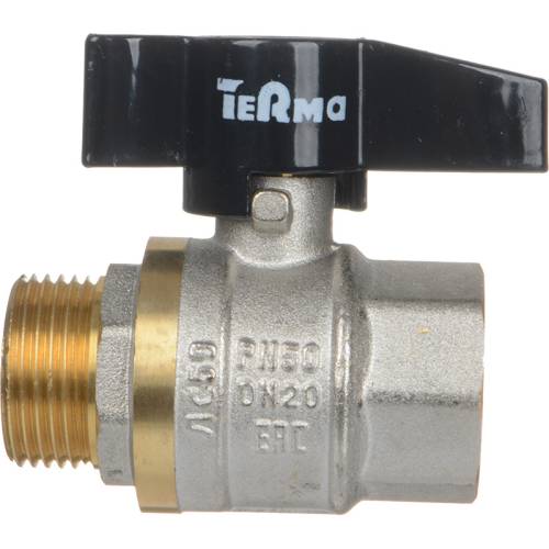 Кран шар. 3/4" г-ш  бант, лат. ник.  TERMA CB 30219