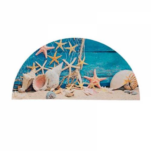 Коврик 62х31 "Ракушки" SHAHINTEX SILK PHOTOPRINT (54) полукруглый