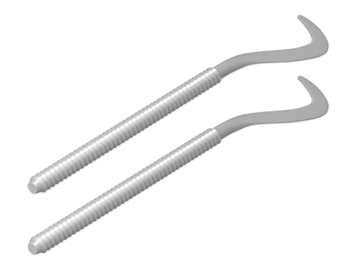 Комплект плоских кронштейнов с дюбелями 7,2х170мм, серебристые RT06-02