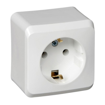 Розетка 1-м ОП Этюд 16А IP20 с заземл. без защ. шторок бел. SchE PA16-003B