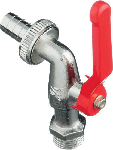 Кран водоразборный 1/2" со штуцером, рычаг, ник, лат.,TRm 850