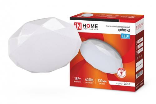 Светильник светод. DECO ДАЙМОНД 24Вт 230В 6500К 1560лм 300мм IN HOME 4690612033693