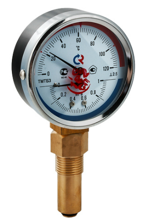 Термоманометр ТМТБ-31Р Ду 80 с нижним подкл. 1/2", 10 бар, 0-120*