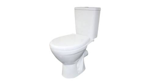 Унитаз-компакт Соло Люкс горизонт.выпуск, нижн.подв., сид.микролифт, белый (Киров) ROSA (ЖЦ)