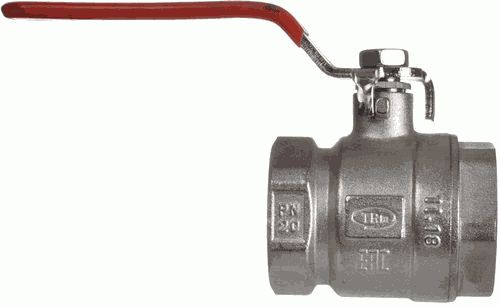 Кран шар. 1 1/2" г-г рычаг, лат. ник. TERMA RED  31040