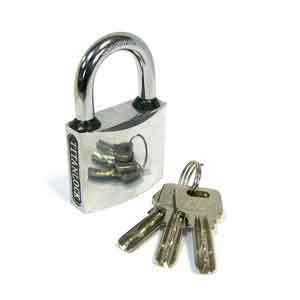 Замок навесн.,Титан хромирован. 50мм, профильн.ключ