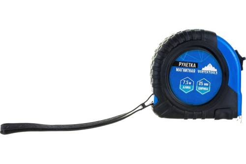 Рулетка 7,5м (25мм) магнитная VERTEXTOOLS