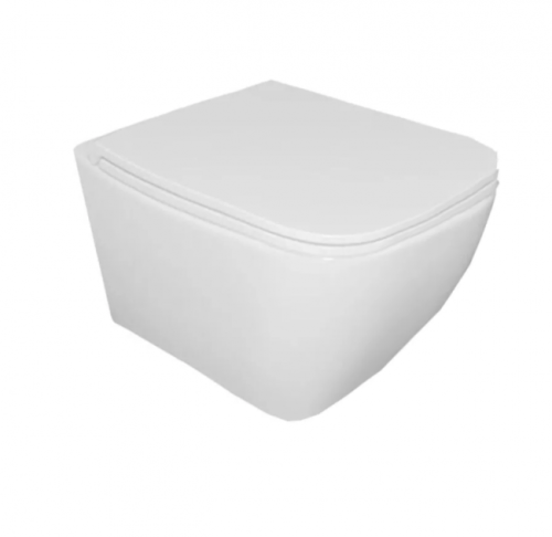 Унитаз подвесной Bahenberg Melle B20-08 безободковый с сиденьем дюропласт микролифт