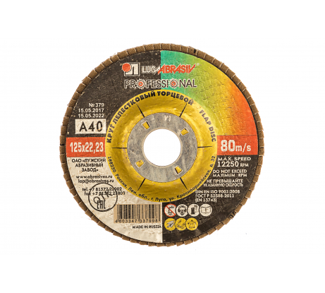 Круг лепестковый торцевой 125х22 Р40 (№ 40)