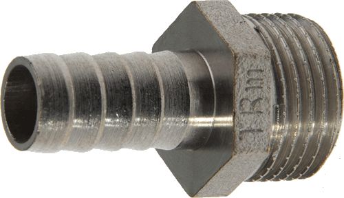 Переходник для резинового шланга  1/2" ш - 10 мм, латунь никель,TRm 06221