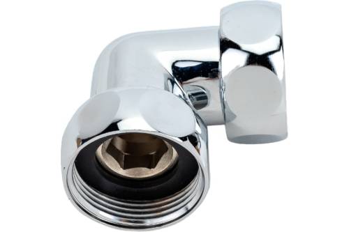 Соединение угловое с 1" х 3/4" г - г. накидной гайкой для П/суш (пара), латунь хром. RUA-66