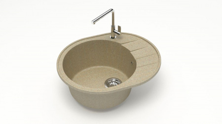 Мойка каменная, овальная 62х50х23 песочная мат. J28G34