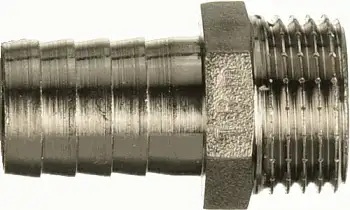 Переходник для резин. шланга  1/2" ш - 16 мм, латунь никель TRm 06224