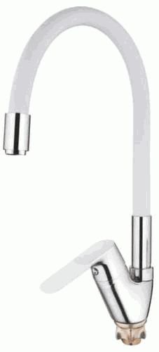 LEDEME L4153-3 Смеситель для кухни, гибкий излив, белый