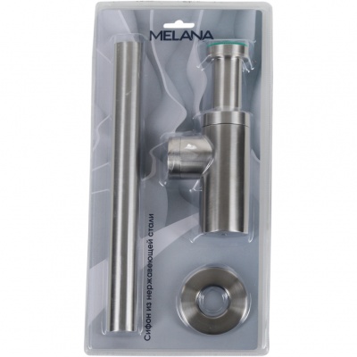 Сифон для умыв.  MELANA 330306P, нерж., САТИН, 304 сталь