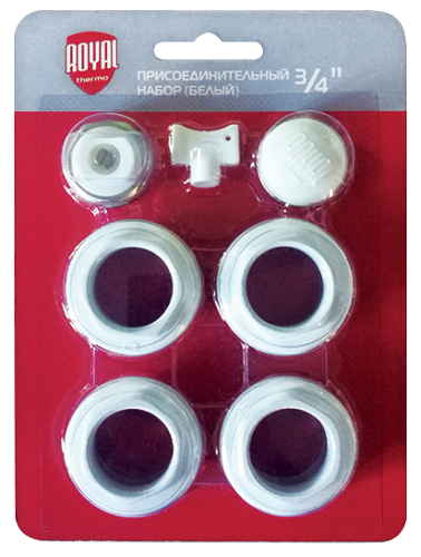 Набор для радиатора Royal Thermo 3/4'' white без кронштейна RT03.1